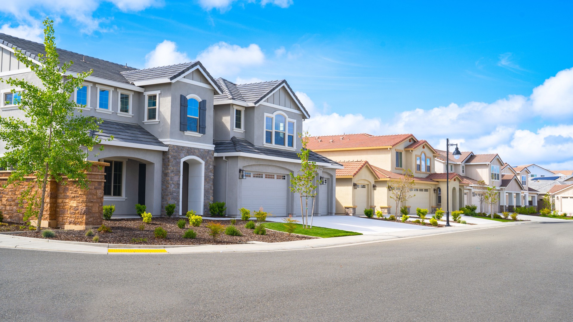 Model homes in a row Model homes in a row